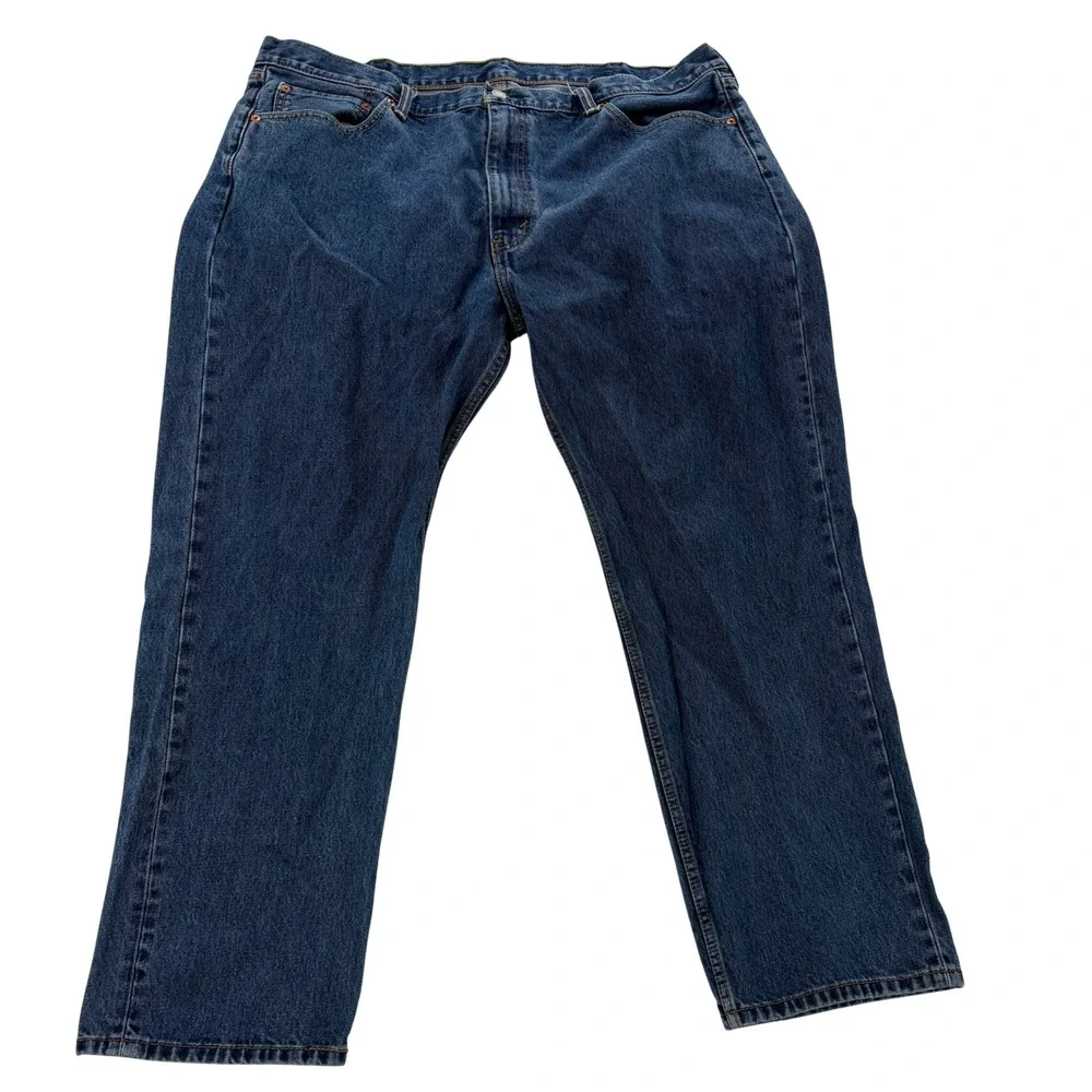 Levis‎ 505 Regular Fit Straight Leg Mens Jeans Medium Wash Blue 44x30 Fits 40x29